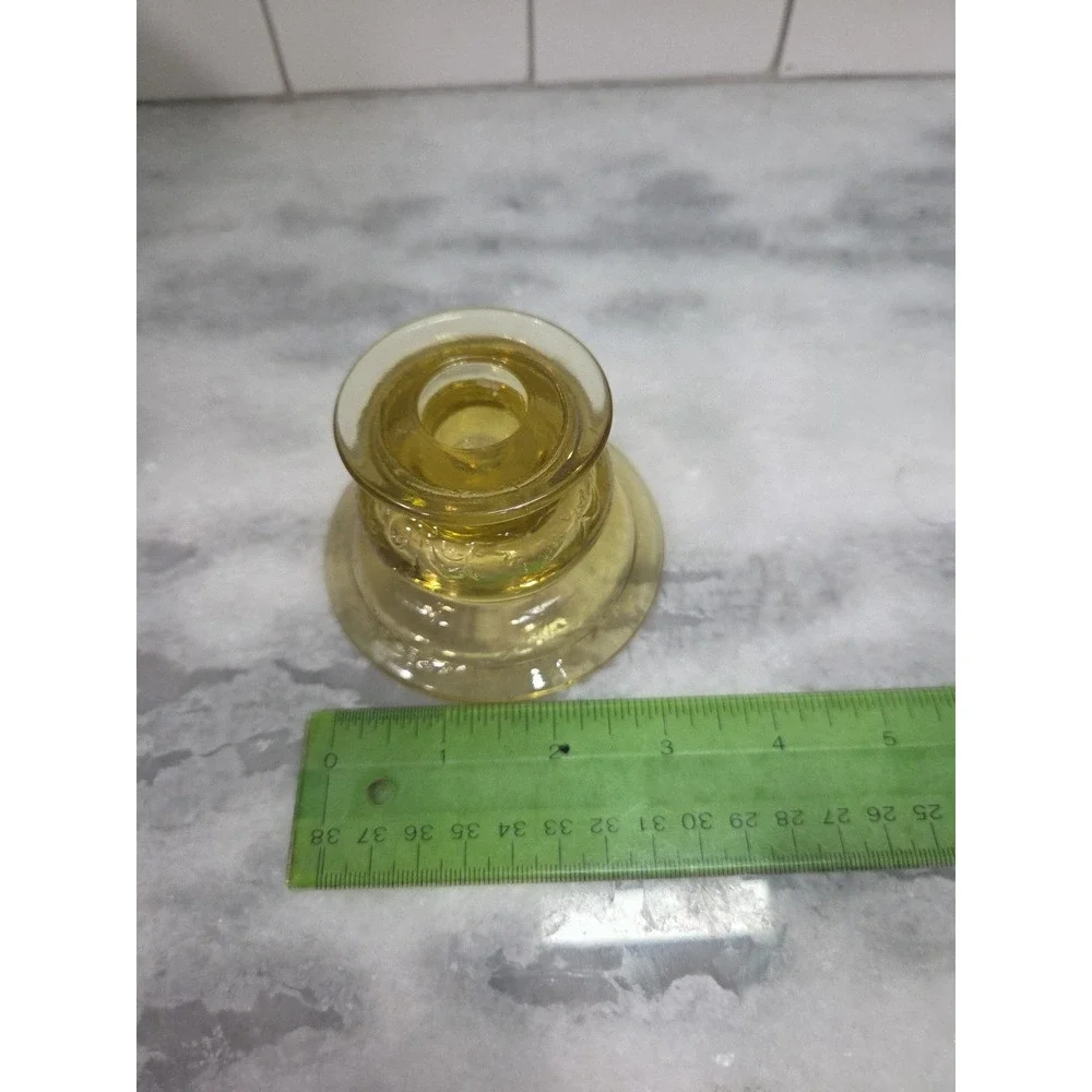 Federal Madrid Amber Glass Candlestick Holder,‎ Vintage Depression Glass, Decor